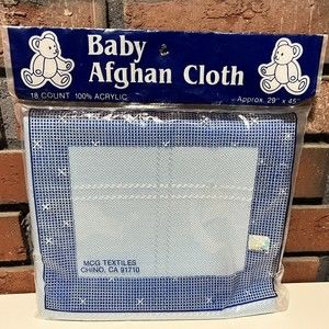 Baby Afghan Cloth MCG Textiles 18 Count 100% Acrylic 29" x 45" Cross Stitch